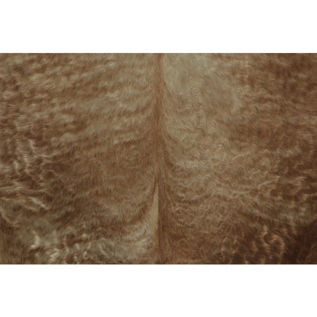 Camel Rug & Kilim’s Contemporary Cowhide Rug With Wavy Stripes in Brown & Beige Tones For Sale - Image 8 of 9