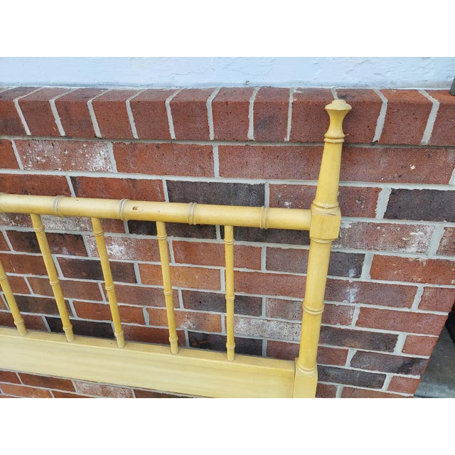 Yellow Mid Century Regency Faux Bamboo Headboard Fits Queen or Double Size. For Sale - Image 8 of 8