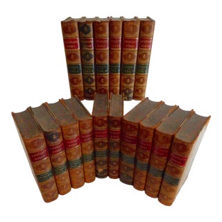 Mid 18th Century Leather Volume Set, Lord Macaulay's Complete Works - Set of 16 For Sale