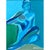 Vintage Figurative Blue Acrylic Oil in Canvas For Sale - Image 9 of 12