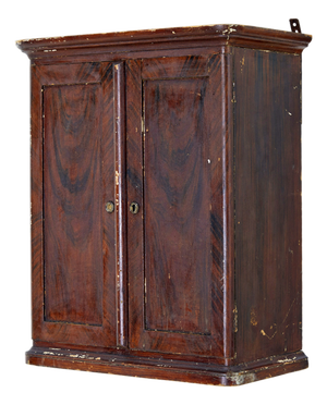Antique Scandinavian Painted Wall Cabinet, 1870