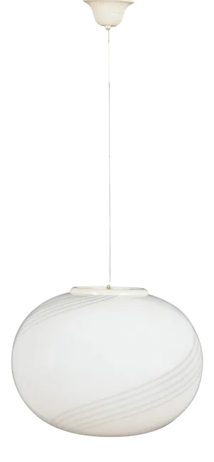 Italian Murano Glass Sphere Pendant Lamp in the Style of Venini by Paolo Venini, 1970s