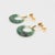 Pair of Vintage 14k Yellow Gold and Spinach Jade Hoop Screw Back Earrings For Sale - Image 12 of 12