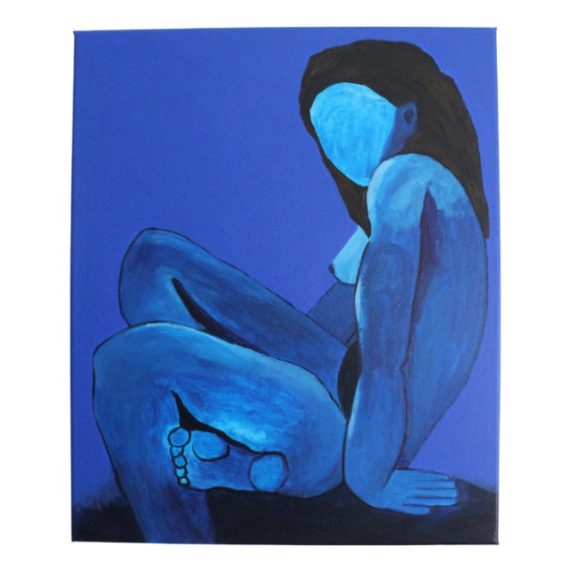Bodasca, Blue Woman on Canvas, 2025, Acrylic on Canvas For Sale