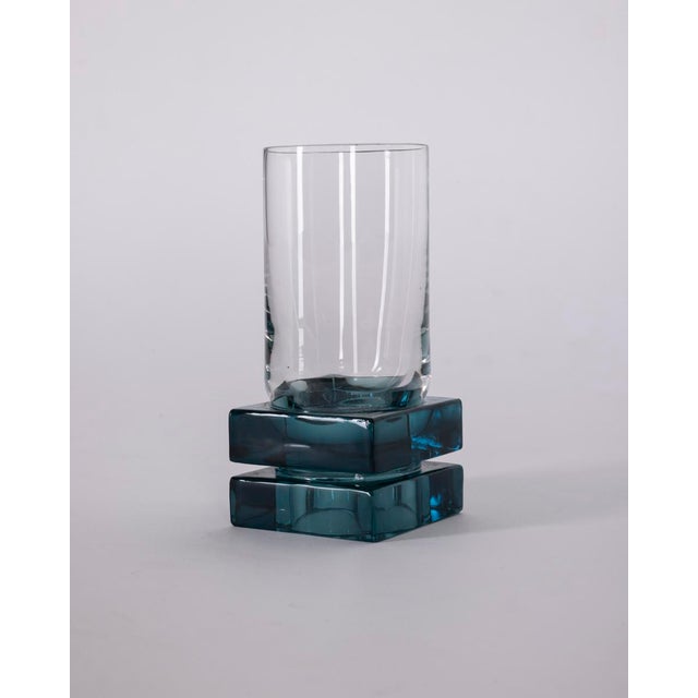 1970s Vintage Italian Blue Crystal Glasses, 1970s, Set of 11 For Sale - Image 5 of 10