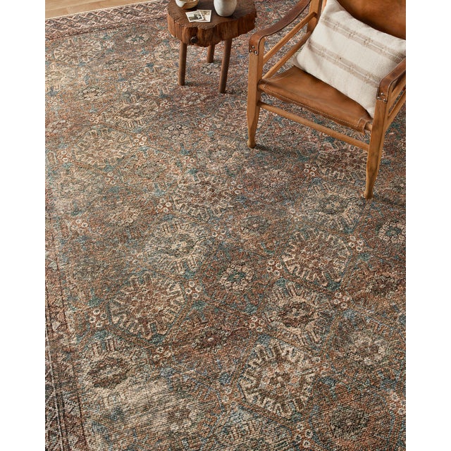 Amber Lewis x Loloi Billie Aqua / Rust 2'-0" x 5'-0" Accent Rug For Sale In Dallas - Image 6 of 8