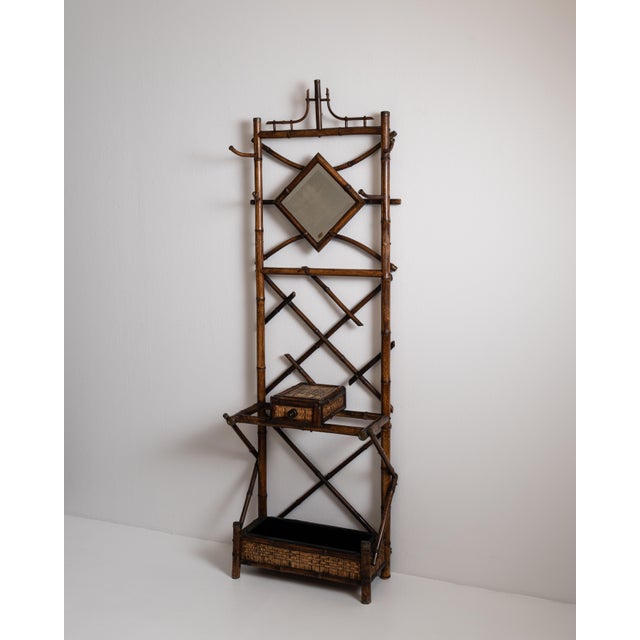 Wood 1900 - 1909 France Chocolate Bamboo Coat Rack For Sale - Image 7 of 15