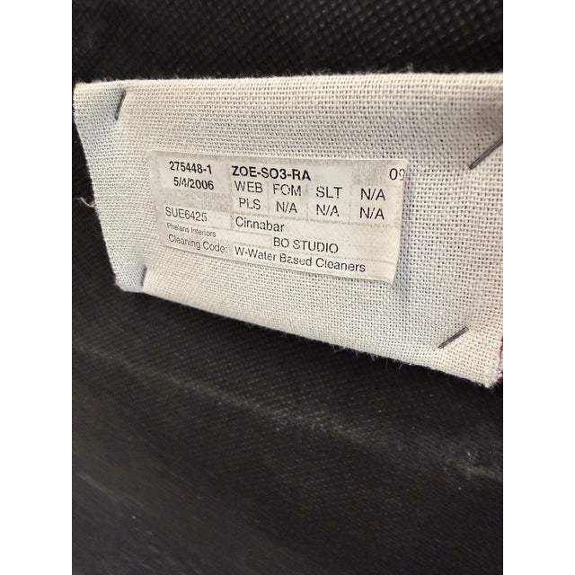 Vladimir Kagan Zoe Sofa for American Leather in Cinnabar Ultrasuede For Sale In Palm Springs - Image 6 of 16