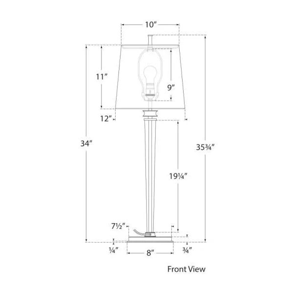 Visual Comfort Thomas O'Brien for Visual Comfort Signature Lyra Buffet Lamp in Hand-Rubbed Antique Brass & Crystal with Linen Shade For Sale - Image 4 of 4