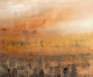 Warm Modern Abstract Landscape Print Giclee