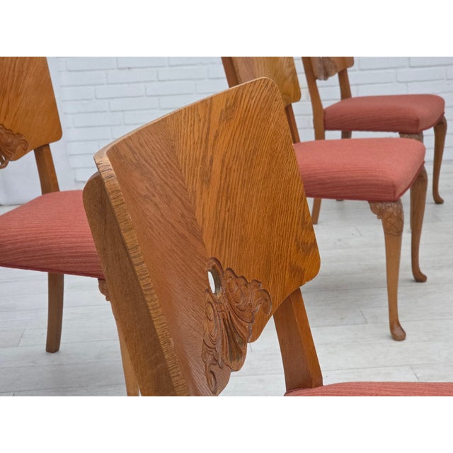 Mid-Century Modern Vintage Danish Dining Chairs in Furniture Wool, 1950s, Set of 6 For Sale - Image 3 of 18