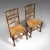 Brown 1850s Pair of Antique Victorian English Spindleback Rush Chairs For Sale - Image 8 of 13