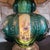 Emerald Rare 1940s Emerald Green GWTW Lamp Hand Painted Enamel Dual Light Pristine For Sale - Image 8 of 18