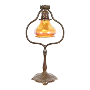 Tiffany Studios New York Zodiac Bronze Harp Desk Lamp