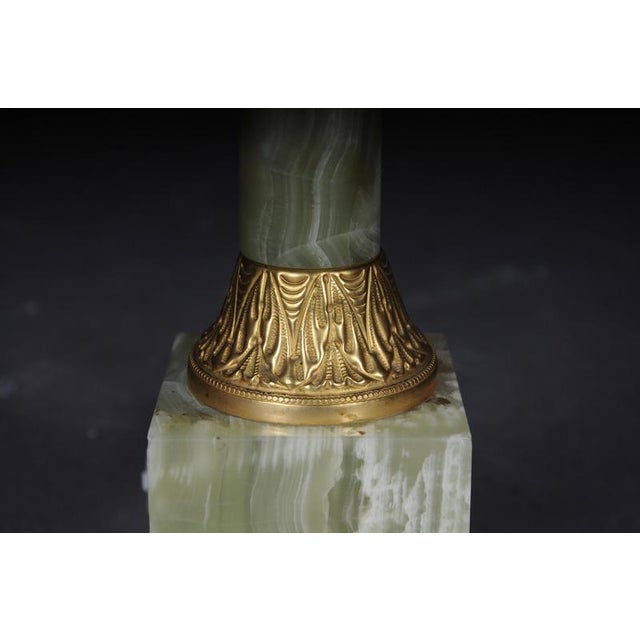 Black 20th Century Classicist Onyx and Brass Table Lamp For Sale - Image 8 of 12