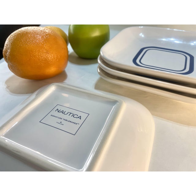 1990s Nautica Signature Tablewares Square Dessert Plates - Set of 4 For Sale - Image 5 of 5