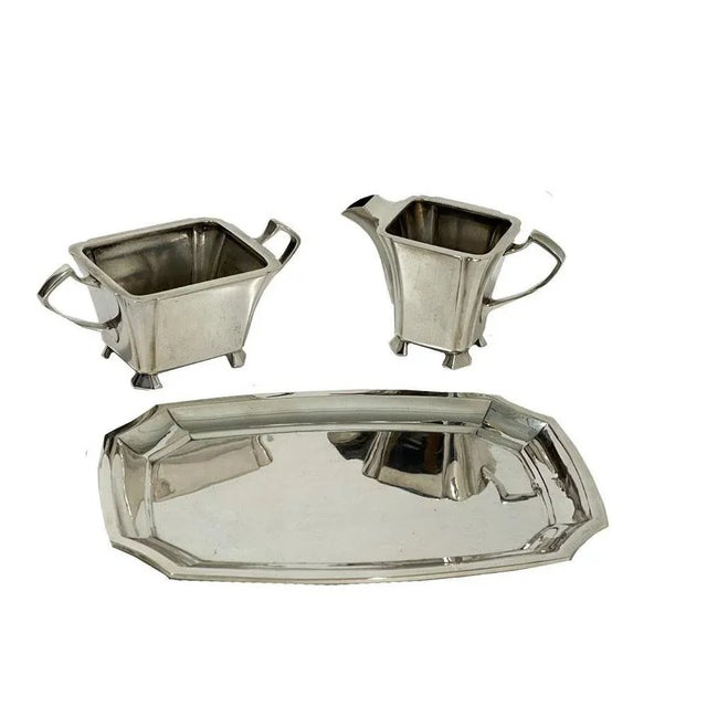 Dutch Silver Cream Set from DJ Aubert & Zn, Set of 3 For Sale - Image 4 of 5