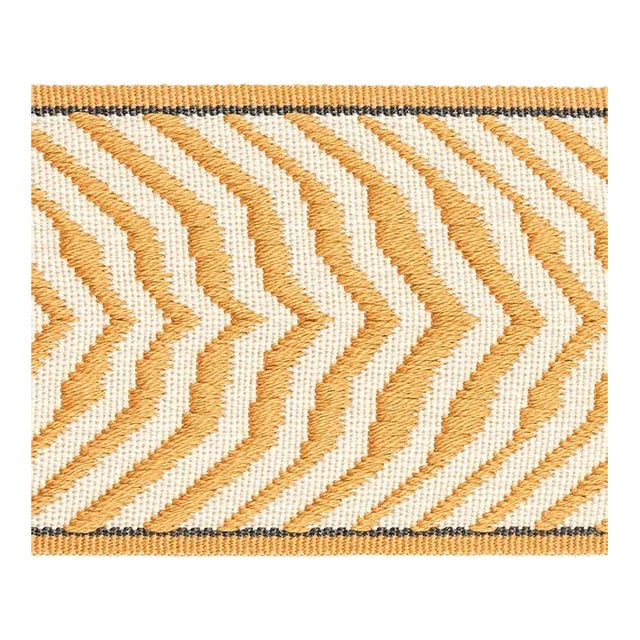 Sample - Schumacher X Neisha Crosland Arcure Ripple Tape in Mustard For Sale