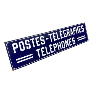 Enamel PTT Sign, 1940 For Sale
