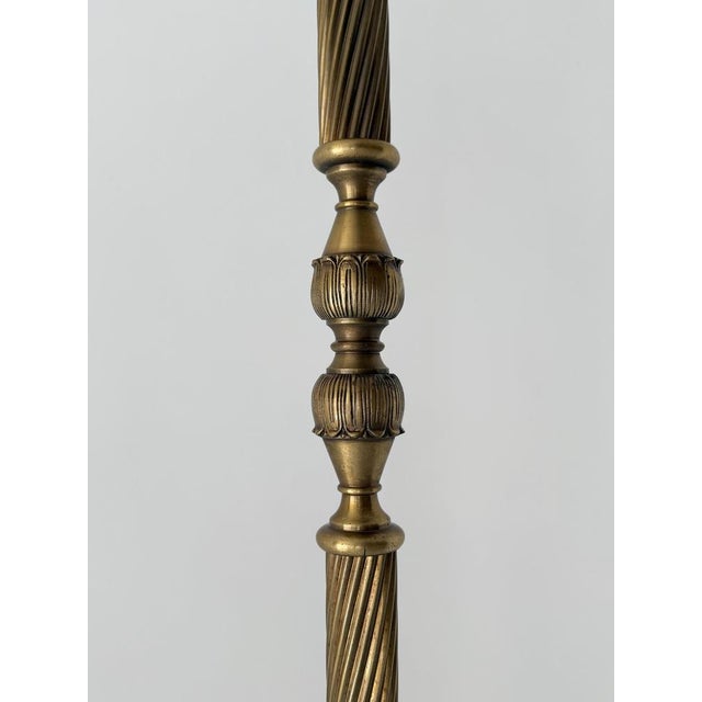 Vintage Brass Coat Rack with Shield Hooks and Twisted Column, 1960s For Sale - Image 14 of 18