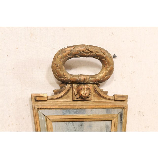 Early 19th Century Early 19th Century Neoclassical Italian Giltwood Accent Mirror For Sale - Image 5 of 9