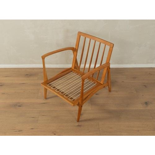 Wood Vintage Blue Armchair, 1960s For Sale - Image 7 of 8