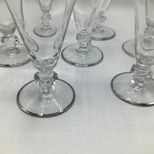 Platinum Band Water Goblets by Bryce -Set of 8 For Sale - Image 12 of 12