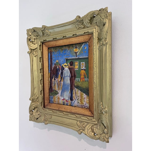 Street Art Vintage Signed Enamel on Copper Street Scene Painting by Mingolla For Sale - Image 3 of 6
