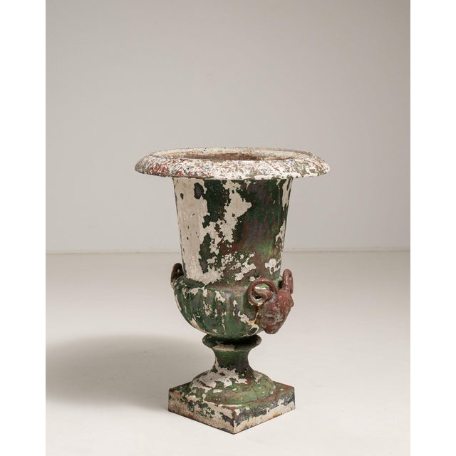 Metal 19th Century France Black Iron Urns For Sale - Image 7 of 9