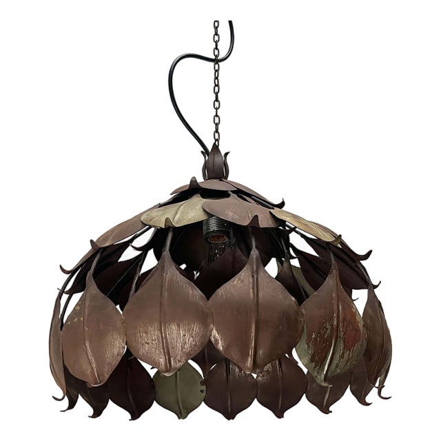 Mid-Century Modern Hollywood Regency Metal Pendant in the style of Hans Kögl, 1960s For Sale