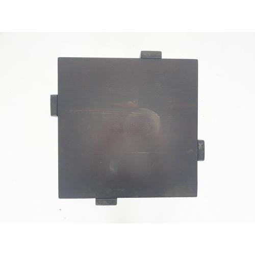 Wood Dark Brown Square Side Table in the style of Porada Arredi, 1960s For Sale - Image 7 of 8