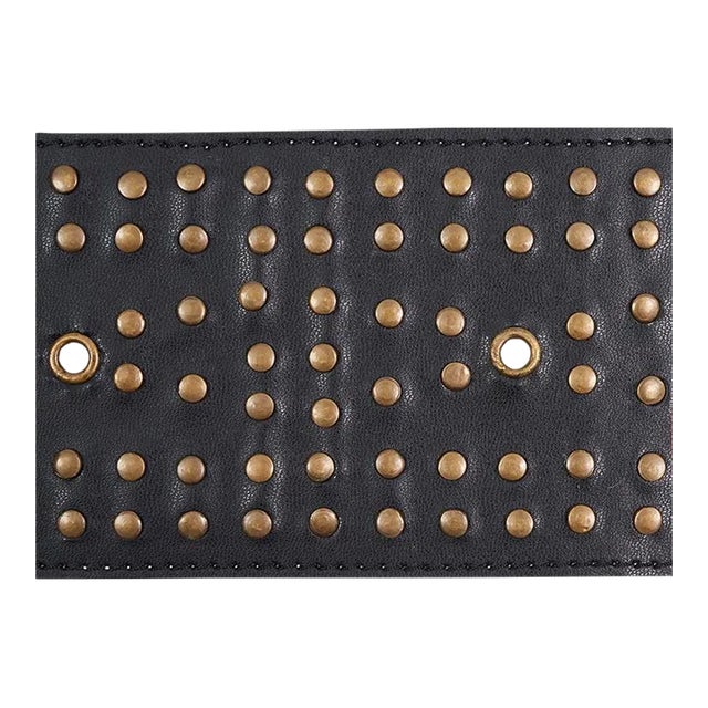 Schumacher Studded Leather Trim in Black For Sale