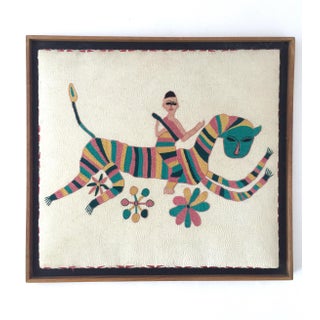 Vintage Mid-Century Embroidered Tribal Art For Sale