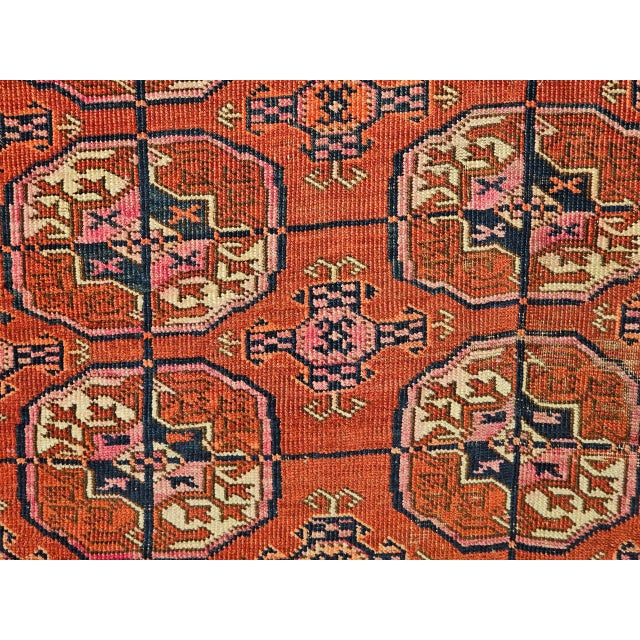 Tribal Vintage Turkmen Tekke Area Rug, Wool Pile, Geometric Medallion For Sale - Image 3 of 17