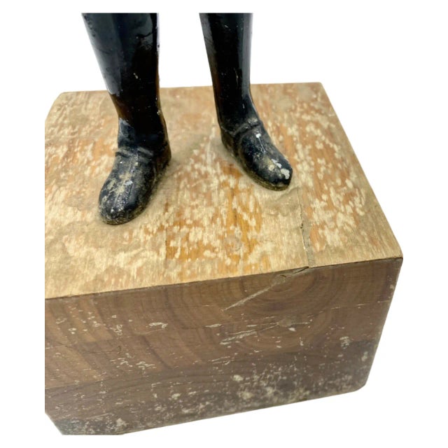 Wood Vintage Female Equestrian Horse Jockey Bookend Statue 13” For Sale - Image 7 of 13