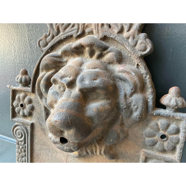 Early 20th Century Early 20th Century Cast Iron Lion Architectural Fountain Back For Sale - Image 5 of 17