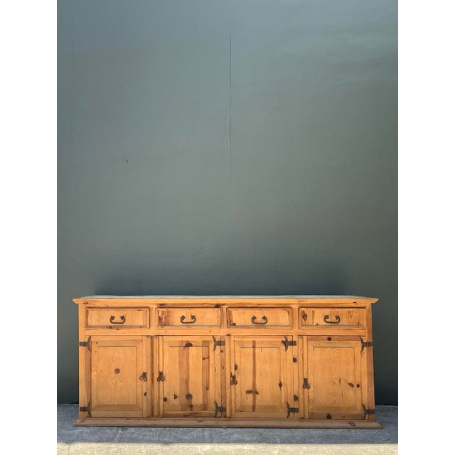 Vintage Knotty Pine Long Credenza For Sale - Image 11 of 12