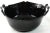 Antique deep black glass bowl with a notched rim and two handles. No maker's mark. Attributed to L.E. Smith black amethyst...