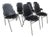 Black Leather Dining Chairs by Charlotte Perriand for Les Arcs, 1960s, Set of 12 For Sale