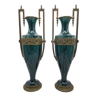 Neoclassical Amphora Vases, 1890s, Set of 2 For Sale