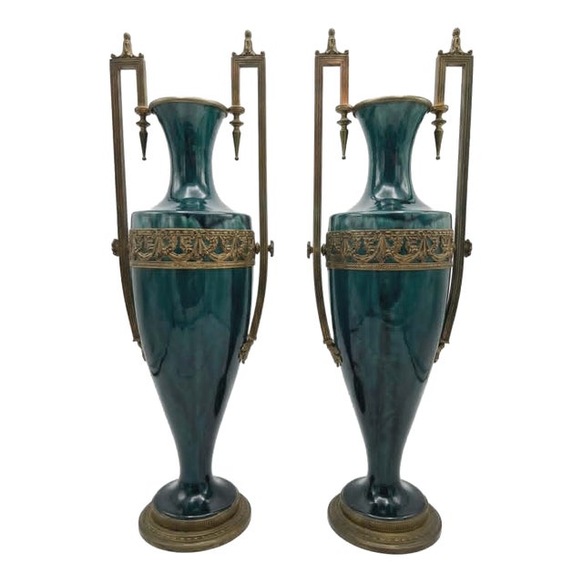 Neoclassical Amphora Vases, 1890s, Set of 2 For Sale