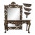 1980s Old World Mexican Hacienda Collection: Console Table With Monumental Mirror & Decorative Corbels, 5 Pieces For Sale