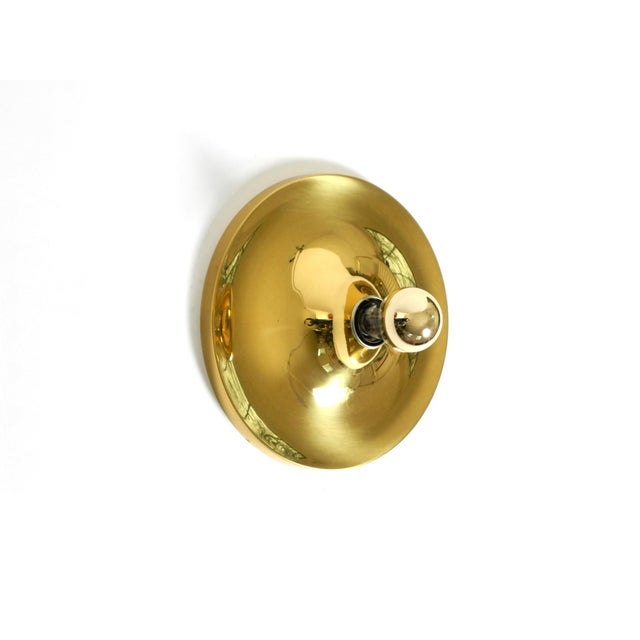 Mid-Century Modern Space Age Disc Brass Wall Lamp from Sölken Leuchten, 1960s For Sale - Image 4 of 17