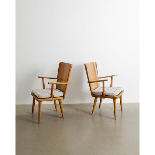 Swedish Modern Wooden 510 Armchairs in Pine by Göran Malmvall for Svensk Fur, 1940s, Set of 2 For Sale - Image 3 of 7