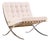 Mies Van Der Rohe for Knoll Mid Century Barcelona White Leather Lounge Chair For Sale