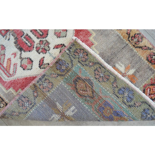 1970s Vintage Hand Knotted Small Rug For Sale - Image 4 of 5