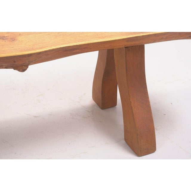 1960s Scandinavian Modern Organic Coffee Table or Bench in Elm attributed to C-A Beijbom, 1965 For Sale - Image 5 of 8
