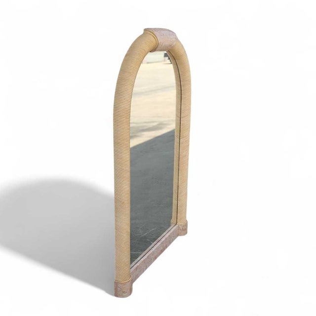 1980s Postmodern Tessellated Stone Arched Wall Mirror For Sale - Image 17 of 18