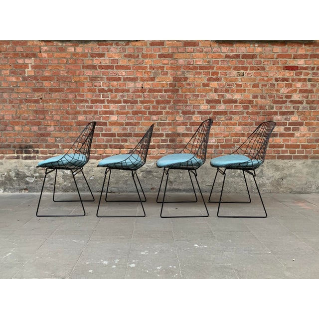 Pastoe SM05 Wire Dining Chairs by Cees Braakman for Pastoe, Netherlands, 1950s, Set of 4 For Sale - Image 4 of 14