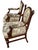 Rare Pair of Antique Medallion Back Parlor Armchairs – Ornate Carved Wood & Floral Tapestry For Sale - Image 12 of 12